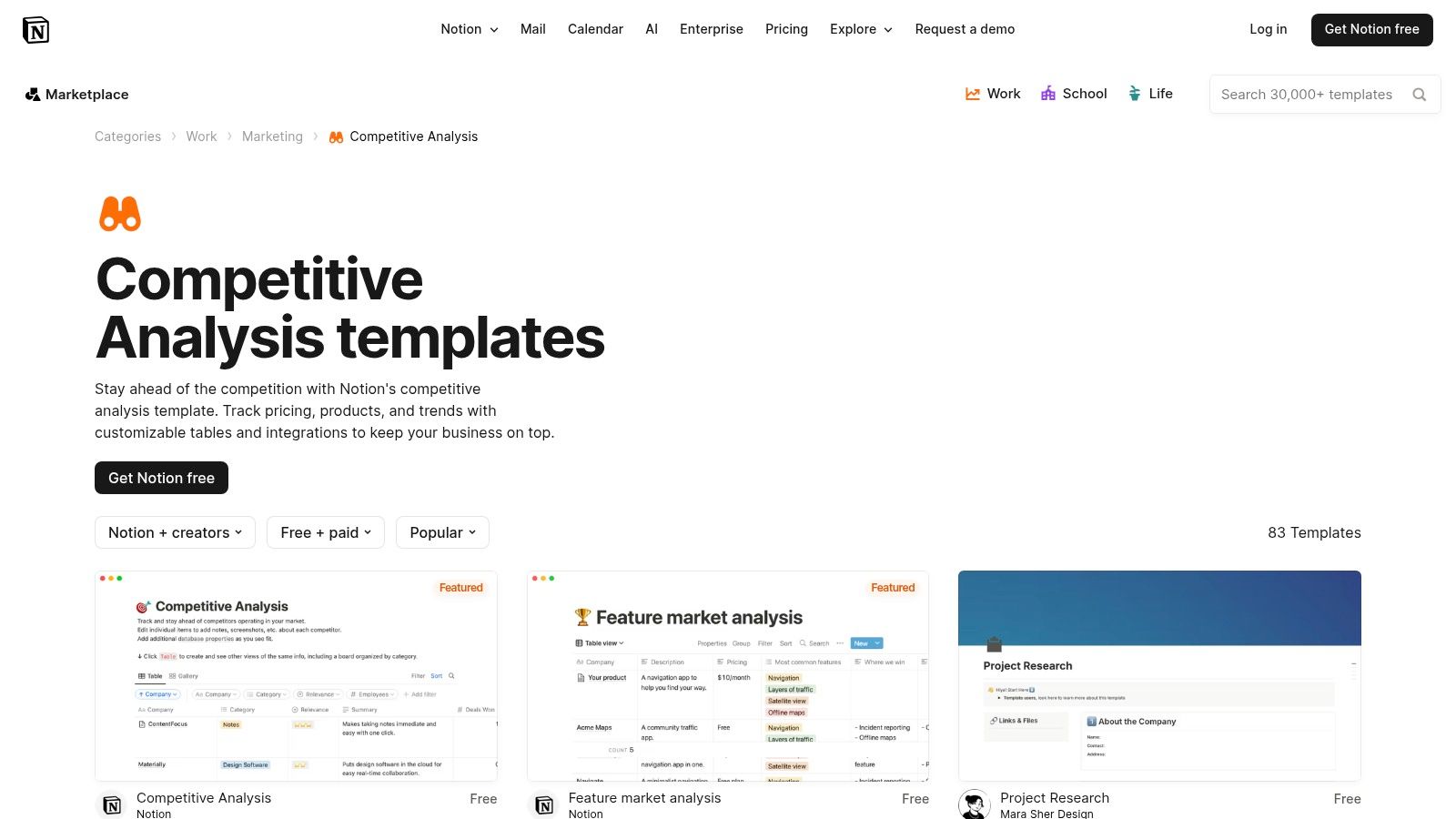 Notion Template Gallery