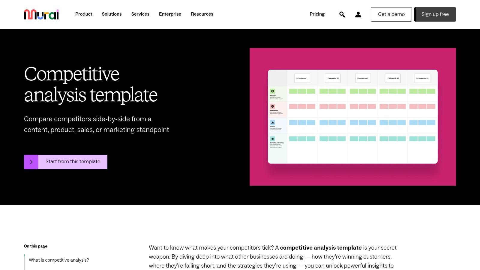 Mural Competitive Analysis Template