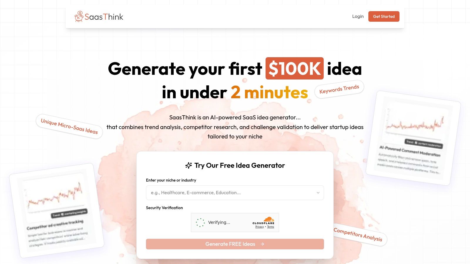SaaS Idea Generator – Discover 100+ Startup Ideas Instantly